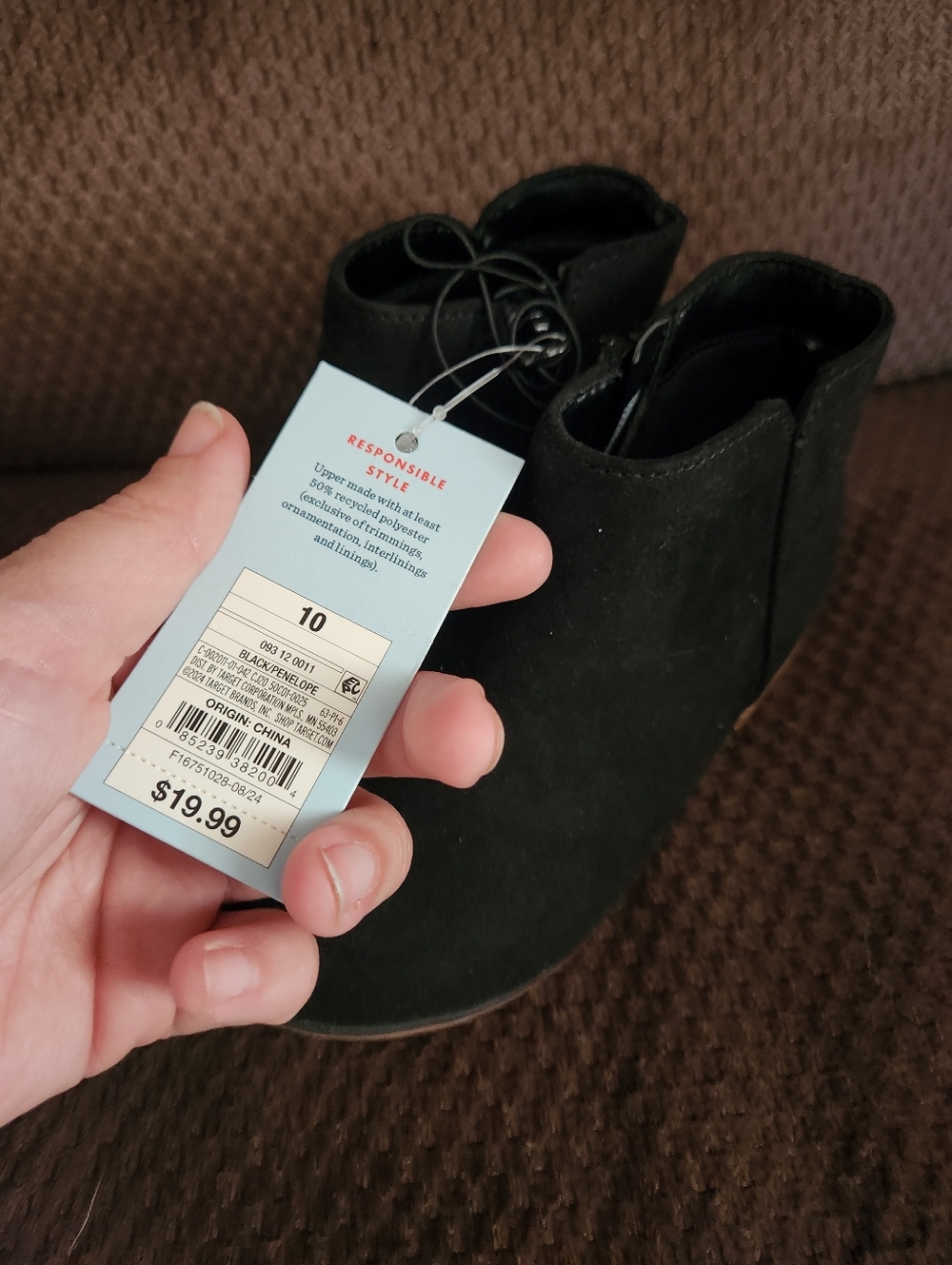 🎉 Girls Black Booties Size: 10 - Picture 4 of 4